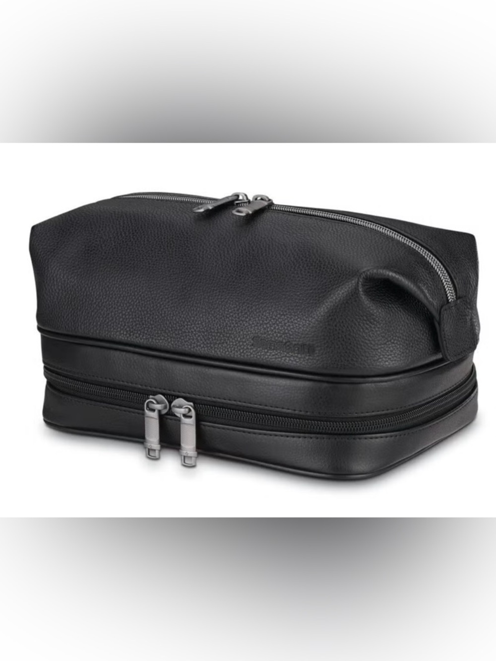 Samsonite Black Pebbled Leather Men's Toiletry Bag